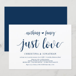 Invitación Nada Elegante, Solo Amor, Azul Marino, Huida
