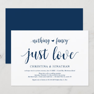 Invitación Nada Elegante, Solo Amor, Azul Marino, Huida