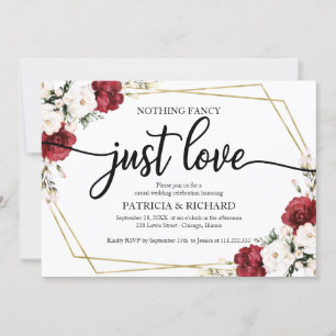 Invitación Nada Elegante Solo Amor Boda Burgundy Geométrico