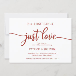 Invitación Nada Elegante Solo Amor Boda Casual Terracota