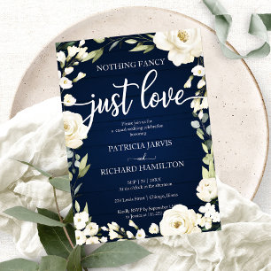 Invitación Nada Elegante Solo Amor Boda Floral Blanco