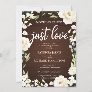 Invitación Nada Elegante Solo Amor Boda Floral Rústico