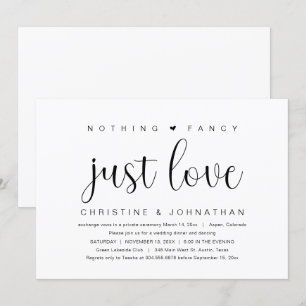 Invitación Nada Elegante Solo Amor, Boda Fuga de Novios Fiest