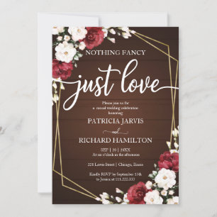 Invitación Nada Elegante Solo Amor Boda Geométrico Rústico