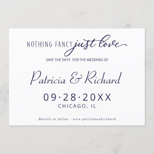 Invitación Nada Elegante Solo Amor Boda Guardar La Fecha