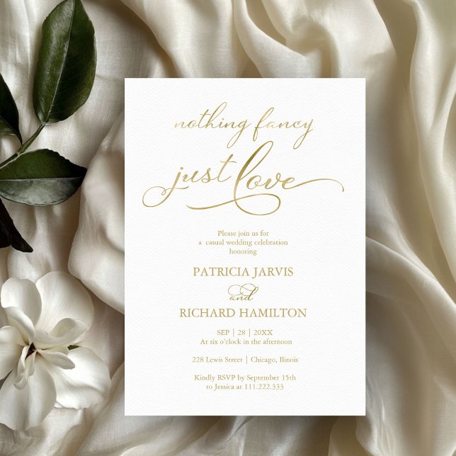 Invitación Nada Elegante Solo Amor Boda Informal (Subido por el creador)