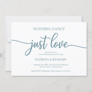 Invitación Nada Elegante Solo Amor Boda Informal Azul Polvori