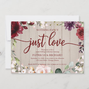 Invitación Nada Elegante Solo Amor Boda Rústica Madera