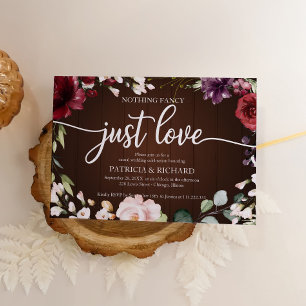 Invitación Nada Elegante Solo Amor Boda Rústica Madera