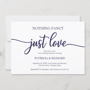 Invitación Nada Elegante Solo Amor Casual Boda Azul Marino