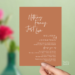Invitación Nada Elegante Solo Amor, Cena de Boda Moderna