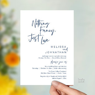 Invitación Nada Elegante Solo Amor, Cena de Boda Moderna
