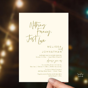 Invitación Nada Elegante Solo Amor, Cena de Boda Moderna