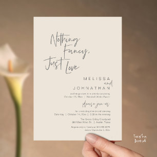 Invitación Nada Elegante Solo Amor, Cena de Boda Moderna