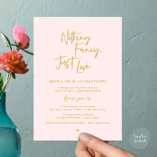 Invitación Nada Elegante Solo Amor, Cena de Recepción Moderna