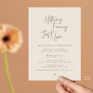 Invitación Nada Elegante Solo Amor, Cena de Recepción Moderna