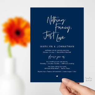 Invitación Nada Elegante Solo Amor, Cena de Recepción Moderna