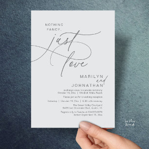 Invitación Nada Elegante, Solo Amor, Cena Romántica de Boda