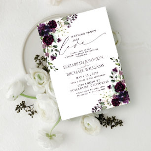 Invitación Nada Elegante Solo Amor Ciruela Morado Casual Boda