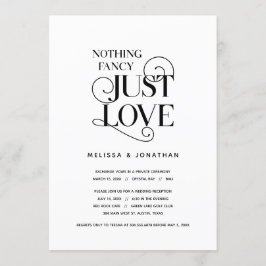 Invitación Nada Elegante, Solo Amor, Clásico Negro, Huida