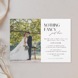 Invitación Nada Elegante Solo Amor Código QR RSVP Foto Boda