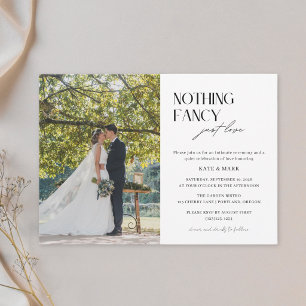 Invitación Nada Elegante Solo Amor Código QR RSVP Foto Boda