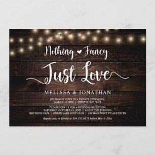 Invitación Nada Elegante, Solo Amor, Elopamiento con Luces de