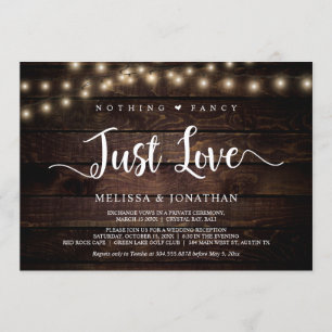Invitación Nada Elegante, Solo Amor, Elopamiento con Luces de