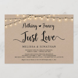 Invitación Nada Elegante, Solo Amor, Elopamiento con Luces de