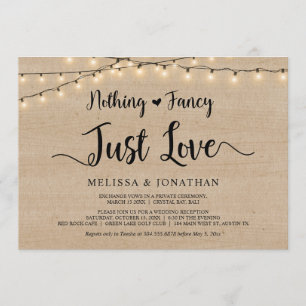 Invitación Nada Elegante, Solo Amor, Elopamiento con Luces de