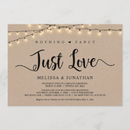 Invitación Nada Elegante, Solo Amor, Elopamiento con Luces de