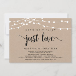 Invitación Nada Elegante, Solo Amor, Elopamiento con Luces de