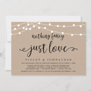Invitación Nada Elegante, Solo Amor, Elopamiento de Boda Kraf