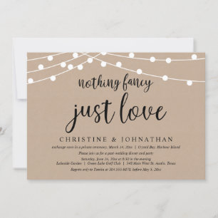 Invitación Nada Elegante Solo Amor, Elopamiento de Boda Rústi