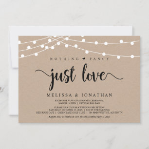 Invitación Nada Elegante, Solo Amor, Elopamiento de Luces de