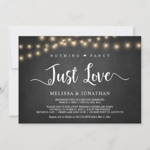 Invitación Nada Elegante, Solo Amor, Elopement de Luces de Cu