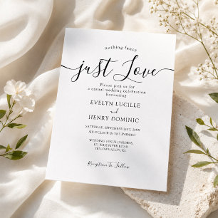 Invitación Nada Elegante Solo Amor Escritura Caprichosa Boda