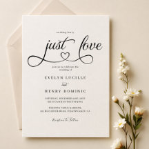 Nada Elegante Solo Amor Escritura Corazón Boda