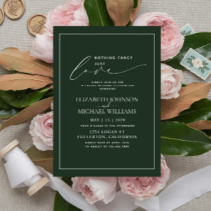 Invitación Nada Elegante Solo Amor Esmeralda Boda Informal