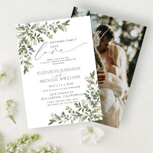 Invitación Nada Elegante Solo Amor Eucalipto Boda Casual
