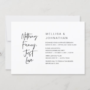 Invitación Nada Elegante, Solo Amor, Fiesta de Boda en Intimi