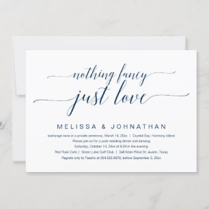Invitación Nada Elegante, Solo Amor, Fiesta de Boda Fugada 