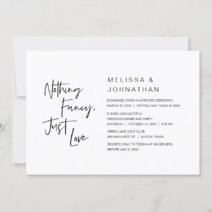 Invitación Nada Elegante, Solo Amor, Fiesta de Boda Fugada 