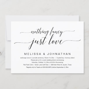 Invitación Nada Elegante, Solo Amor, Fiesta de Boda Fugaz