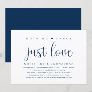 Invitación Nada Elegante Solo Amor, Fiesta de Boda Fugaz