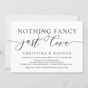 Invitación Nada Elegante, Solo Amor, Fiesta de Boda Fugaz