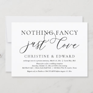Invitación Nada Elegante, Solo Amor, Fiesta de Boda Fugaz