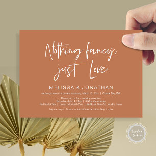 Invitación Nada Elegante, Solo Amor, Fiesta de Boda Fugaz
