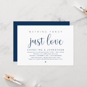 Invitación Nada Elegante Solo Amor, Fiesta de Boda Fugaz
