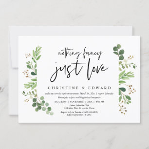 Invitación Nada Elegante, Solo Amor, Fiesta de Boda Intima